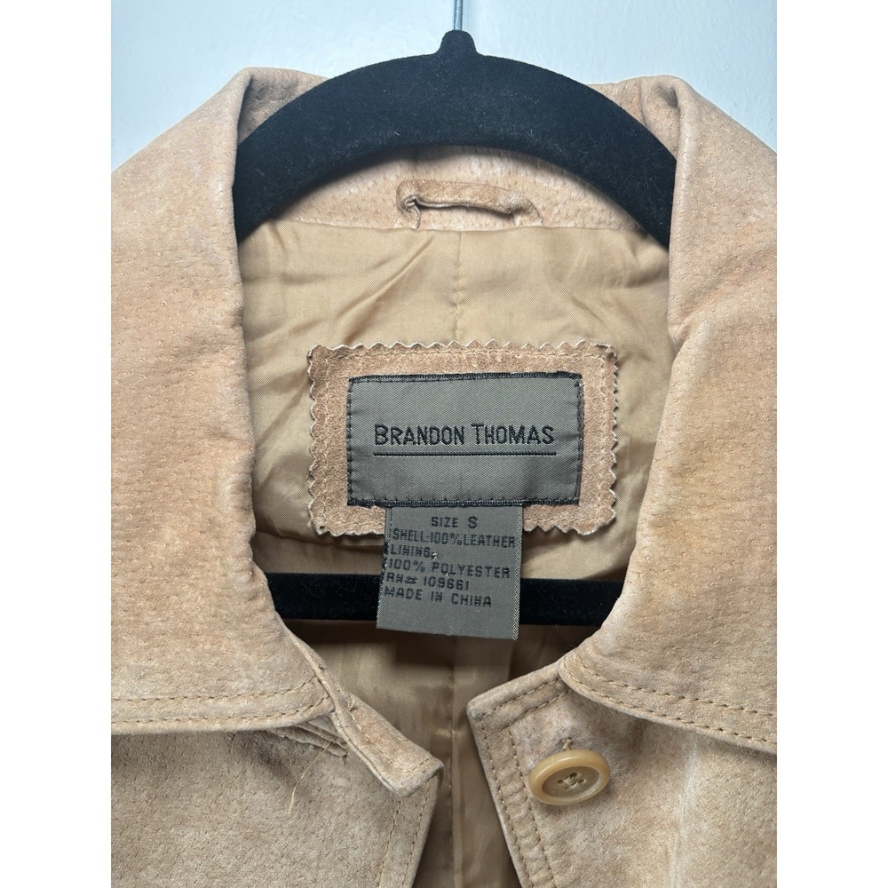 Brandon Thomas Women's Western Leather Jacket Turquoise Beaded Button Up Sz Smal - Picture 5 of 12